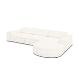 Jodie 4-Sitzer Ecksofa, Rechte Seite, rund, aus Boucle (AscNATA) in Beige, 284x166 cm – Bild 5