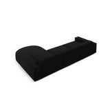 Jodie 4-Sitzer Ecksofa, Rechte Seite, rund, aus Samt (Blu19) in Schwarz, 284x166 cm – Bild 6