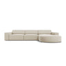 Jodie 4-Sitzer Ecksofa, Rechte Seite, rund, aus Samt (Blu30) in Dunkelbeige, 284x166 cm – Bild 1