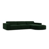 Jodie 4-Sitzer Ecksofa, Rechte Seite, rund, aus Samt (Blu78) in Flaschengrün, 284x166 cm – Bild 4