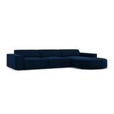Jodie 4-Sitzer Ecksofa, Rechte Seite, rund, aus Samt (Blu86) in Königsblau, 284x166 cm – Bild 4