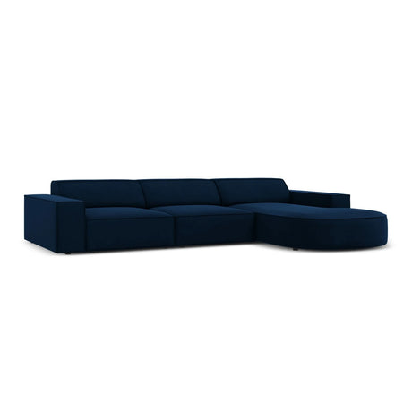 Jodie 4-Sitzer Ecksofa, Rechte Seite, rund, aus Samt (Blu86) in Königsblau, 284x166 cm – Bild 4