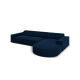 Jodie 4-Sitzer Ecksofa, Rechte Seite, rund, aus Samt (Blu86) in Königsblau, 284x166 cm – Bild 5