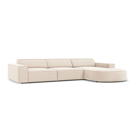 Jodie 4-Sitzer Ecksofa, Rechte Seite, rund, aus Samt oder Strukturstoff, 284x166 cm – Bild 4