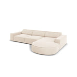 Jodie 4-Sitzer Ecksofa, Rechte Seite, rund, aus Samt oder Strukturstoff, 284x166 cm – Bild 5
