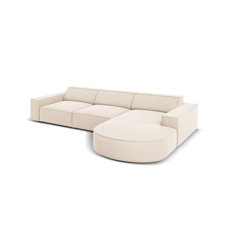 Jodie 4-Sitzer Ecksofa, Rechte Seite, rund, aus Samt oder Strukturstoff, 284x166 cm – Bild 5