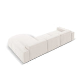 Jodie 4-Sitzer Ecksofa, Rechte Seite, rund, aus Strukturierter Stoff (Meg351) in Leichtes Beige, 284x166 cm – Bild 5