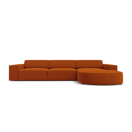 Jodie 4-Sitzer Ecksofa, Rechte Seite, rund, aus Strukturierter Stoff (Meg357) in Terrakotta, 284x166 cm – Bild 1