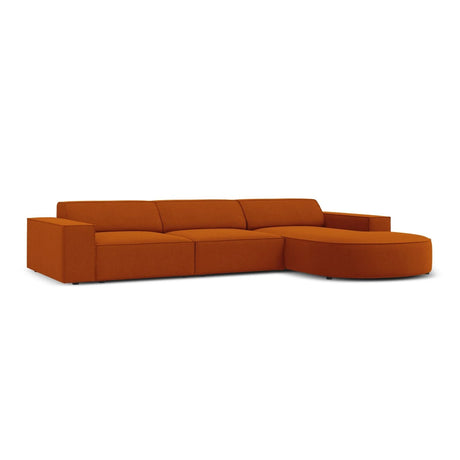 Jodie 4-Sitzer Ecksofa, Rechte Seite, rund, aus Strukturierter Stoff (Meg357) in Terrakotta, 284x166 cm – Bild 3