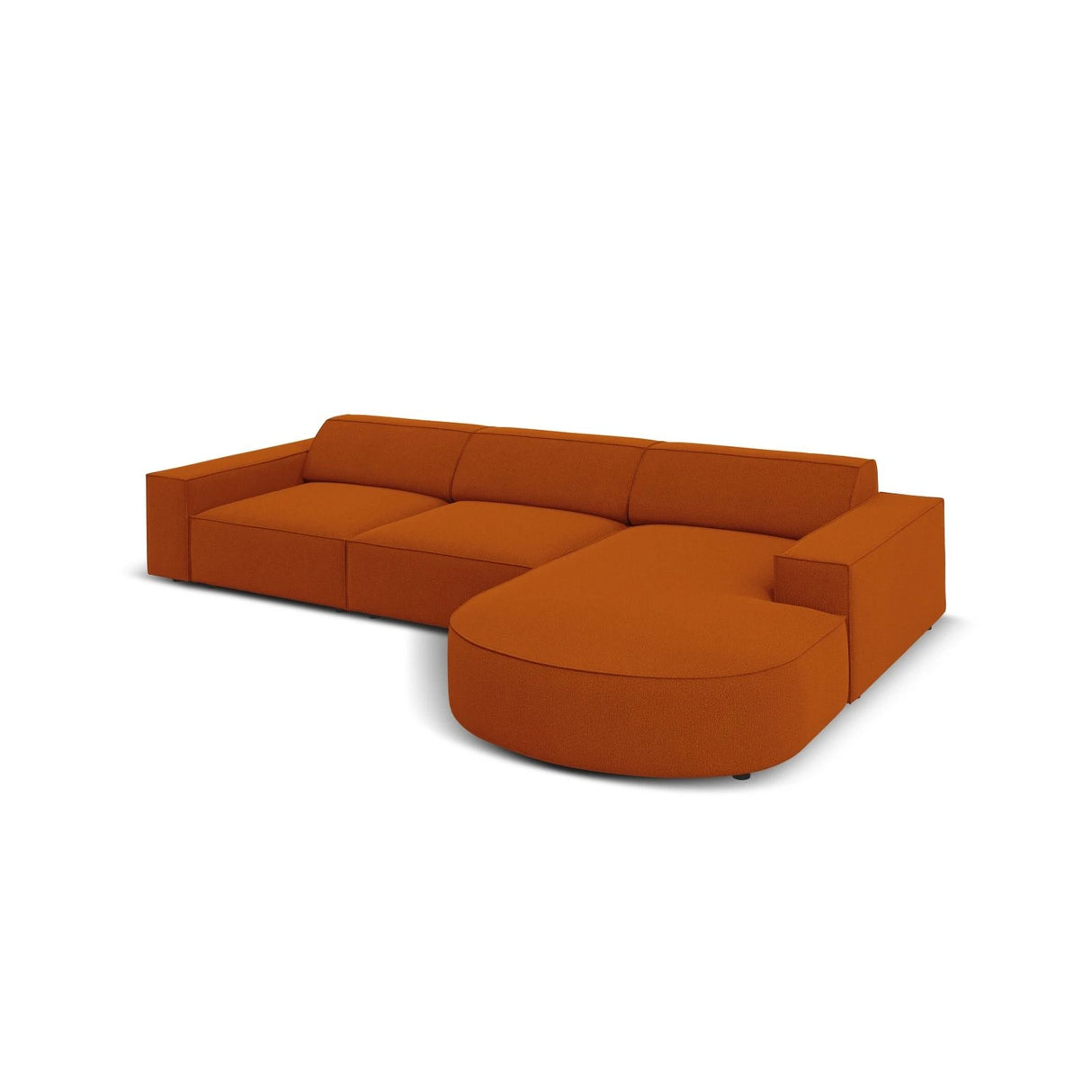 Jodie 4-Sitzer Ecksofa, Rechte Seite, rund, aus Strukturierter Stoff (Meg357) in Terrakotta, 284x166 cm – Bild 4