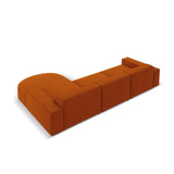 Jodie 4-Sitzer Ecksofa, Rechte Seite, rund, aus Strukturierter Stoff (Meg357) in Terrakotta, 284x166 cm – Bild 5