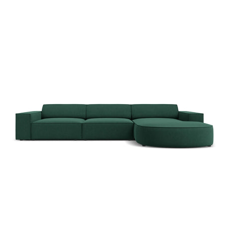 Jodie 4-Sitzer Ecksofa, Rechte Seite, rund, aus Strukturierter Stoff (Meg359) in Grün, 284x166 cm – Bild 1