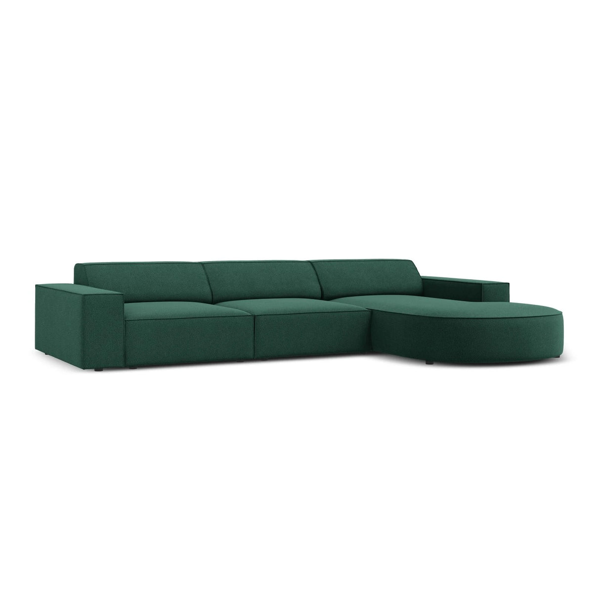 Jodie 4-Sitzer Ecksofa, Rechte Seite, rund, aus Strukturierter Stoff (Meg359) in Grün, 284x166 cm – Bild 3