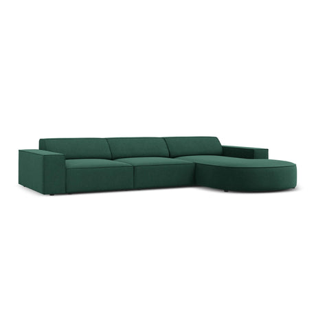 Jodie 4-Sitzer Ecksofa, Rechte Seite, rund, aus Strukturierter Stoff (Meg359) in Grün, 284x166 cm – Bild 3