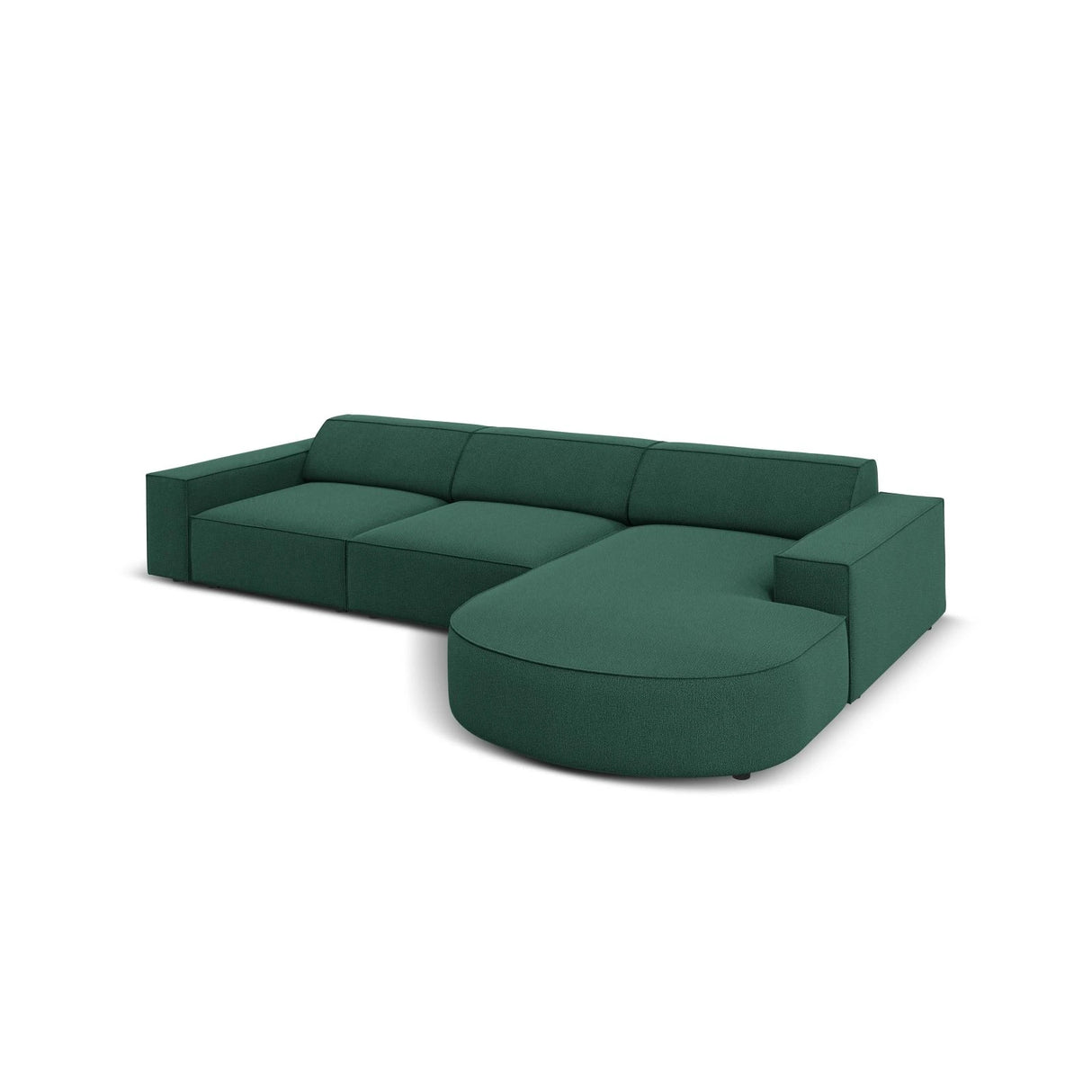 Jodie 4-Sitzer Ecksofa, Rechte Seite, rund, aus Strukturierter Stoff (Meg359) in Grün, 284x166 cm – Bild 4