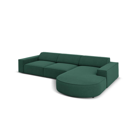 Jodie 4-Sitzer Ecksofa, Rechte Seite, rund, aus Strukturierter Stoff (Meg359) in Grün, 284x166 cm – Bild 4
