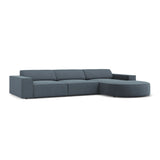 Jodie 4-Sitzer Ecksofa, Rechte Seite, rund, aus Strukturierter Stoff (Meg361) in Blau, 284x166 cm – Bild 3