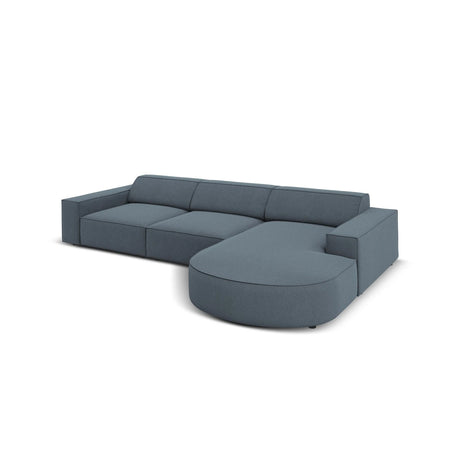 Jodie 4-Sitzer Ecksofa, Rechte Seite, rund, aus Strukturierter Stoff (Meg361) in Blau, 284x166 cm – Bild 4