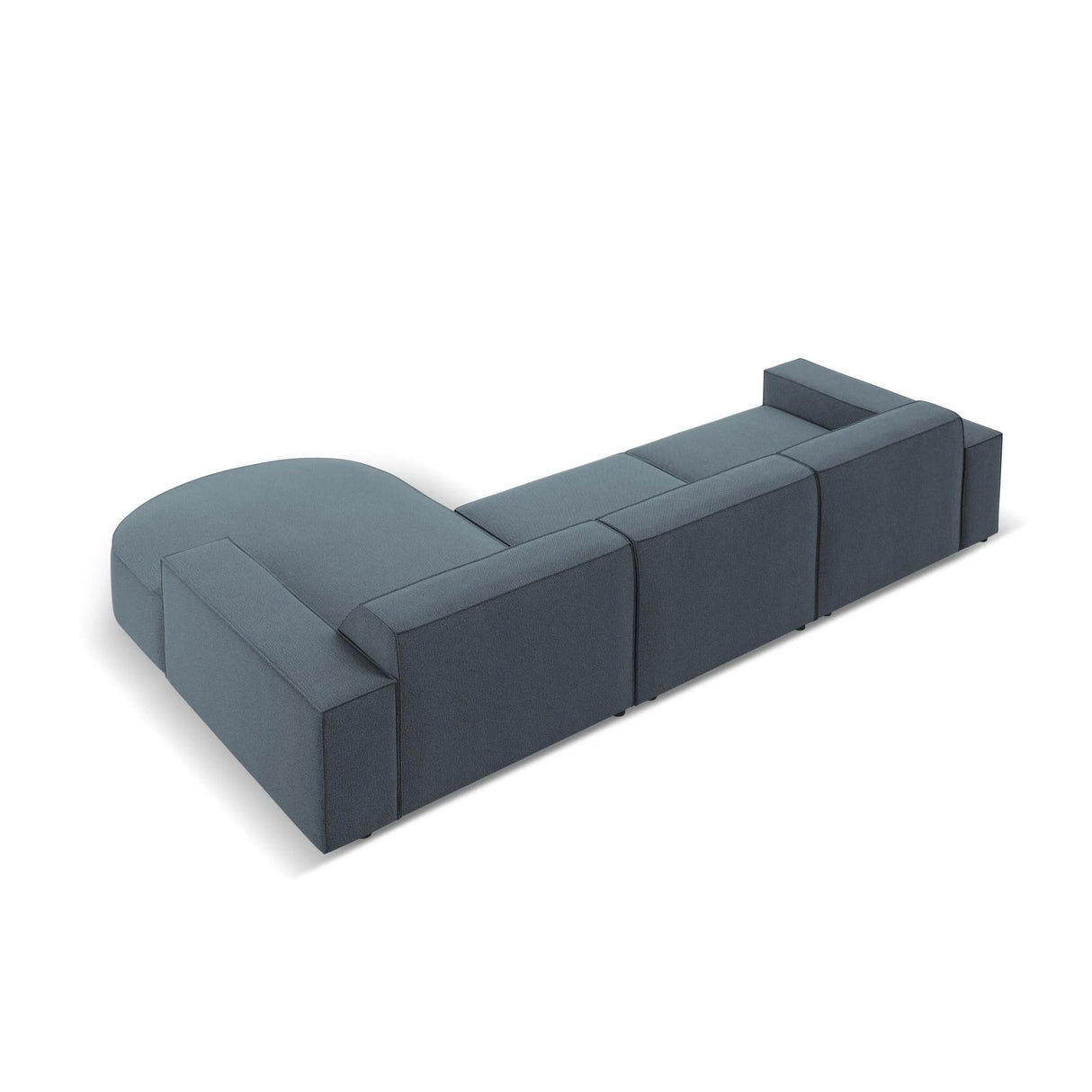 Jodie 4-Sitzer Ecksofa, Rechte Seite, rund, aus Strukturierter Stoff (Meg361) in Blau, 284x166 cm – Bild 5