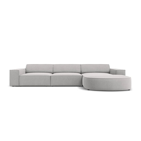 Jodie 4-Sitzer Ecksofa, Rechte Seite, rund, aus Strukturierter Stoff (Meg363) in Hellgrau, 284x166 cm – Bild 1