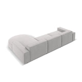 Jodie 4-Sitzer Ecksofa, Rechte Seite, rund, aus Strukturierter Stoff (Meg363) in Hellgrau, 284x166 cm – Bild 5