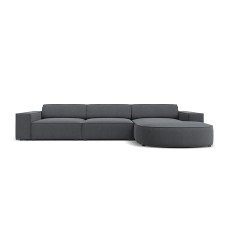 Jodie 4-Sitzer Ecksofa, Rechte Seite, rund, aus Strukturierter Stoff (Meg367) in Dunkelgrau, 284x166 cm – Bild 1