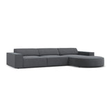 Jodie 4-Sitzer Ecksofa, Rechte Seite, rund, aus Strukturierter Stoff (Meg367) in Dunkelgrau, 284x166 cm – Bild 3