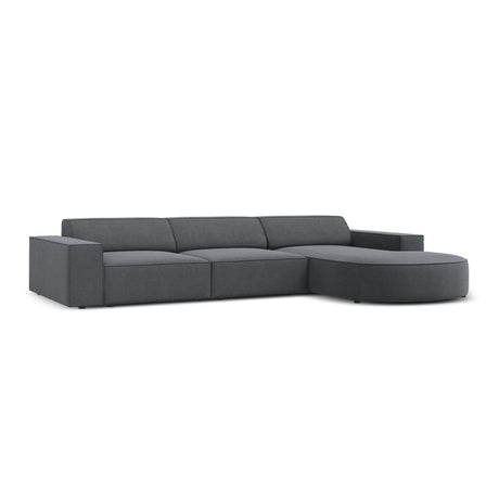 Jodie 4-Sitzer Ecksofa, Rechte Seite, rund, aus Strukturierter Stoff (Meg367) in Dunkelgrau, 284x166 cm – Bild 3