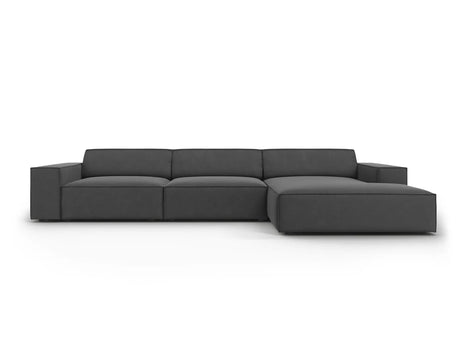 Jodie 4-Sitzer Ecksofa Rechts 284x166 cm aus Samt (Blu14) in Grau – Bild 1