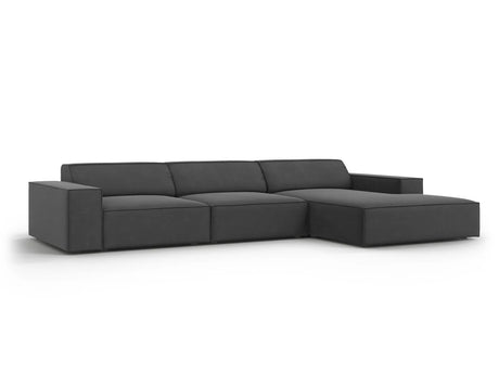 Jodie 4-Sitzer Ecksofa Rechts 284x166 cm aus Samt (Blu14) in Grau – Bild 2