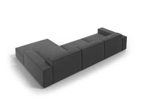 Jodie 4-Sitzer Ecksofa Rechts 284x166 cm aus Samt (Blu14) in Grau – Bild 4