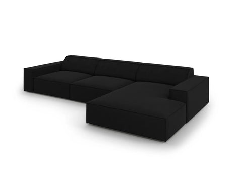 Jodie 4-Sitzer Ecksofa Rechts 284x166 cm aus Samt (Blu19) in Schwarz – Bild 4