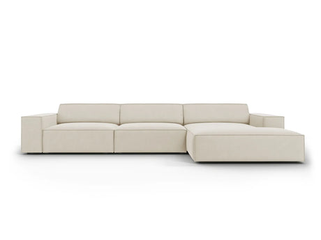 Jodie 4-Sitzer Ecksofa Rechts 284x166 cm aus Samt (Blu30) in Dunkelbeige – Bild 1