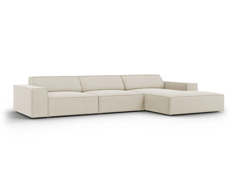 Jodie 4-Sitzer Ecksofa Rechts 284x166 cm aus Samt (Blu30) in Dunkelbeige – Bild 2