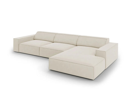 Jodie 4-Sitzer Ecksofa Rechts 284x166 cm aus Samt (Blu30) in Dunkelbeige – Bild 3