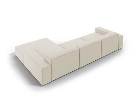 Jodie 4-Sitzer Ecksofa Rechts 284x166 cm aus Samt (Blu30) in Dunkelbeige – Bild 4