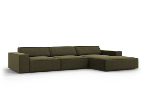 Jodie 4-Sitzer Ecksofa Rechts 284x166 cm aus Samt (Blu77) in Grün – Bild 3
