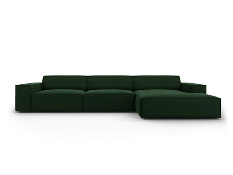 Jodie 4-Sitzer Ecksofa Rechts 284x166 cm aus Samt (Blu78) in Flaschengrün – Bild 2