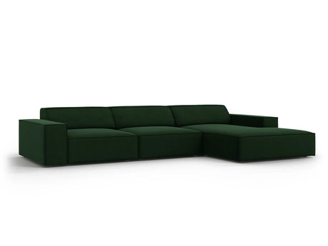 Jodie 4-Sitzer Ecksofa Rechts 284x166 cm aus Samt (Blu78) in Flaschengrün – Bild 3