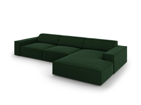 Jodie 4-Sitzer Ecksofa Rechts 284x166 cm aus Samt (Blu78) in Flaschengrün – Bild 4