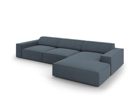 Jodie 4-Sitzer Ecksofa Rechts 284x166 cm aus Strukturierter Stoff (Meg361) in Blau – Bild 1