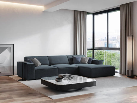 Jodie 4-Sitzer Ecksofa Rechts 284x166 cm aus Strukturierter Stoff (Meg361) in Blau – Bild 7