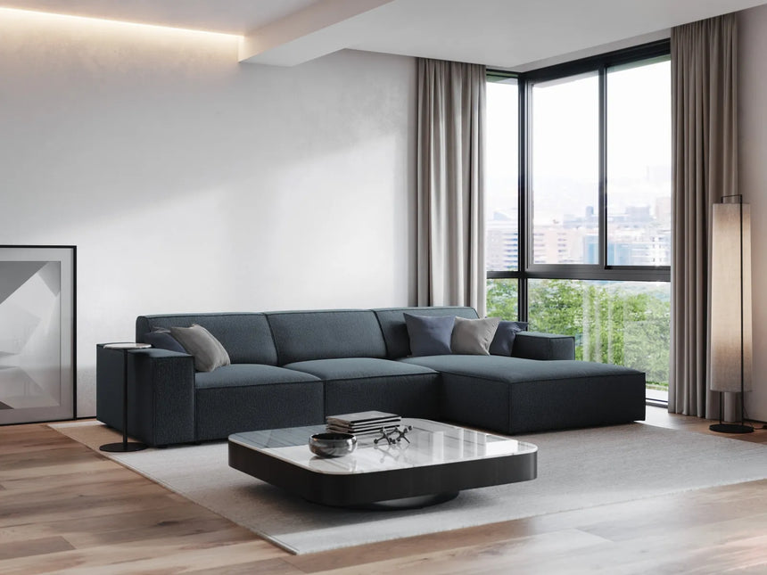 Jodie 4-Sitzer Ecksofa Rechts 284x166 cm aus Strukturierter Stoff (Meg361) in Blau – Bild 7