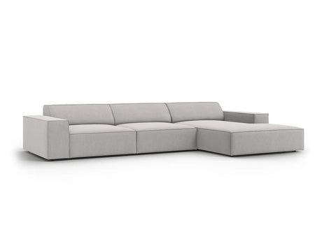 Jodie 4-Sitzer Ecksofa Rechts 284x166 cm aus Strukturierter Stoff (Meg363) in Hellgrau – Bild 3