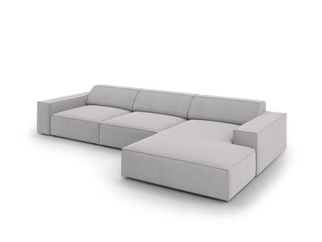 Jodie 4-Sitzer Ecksofa Rechts 284x166 cm aus Strukturierter Stoff (Meg363) in Hellgrau – Bild 4