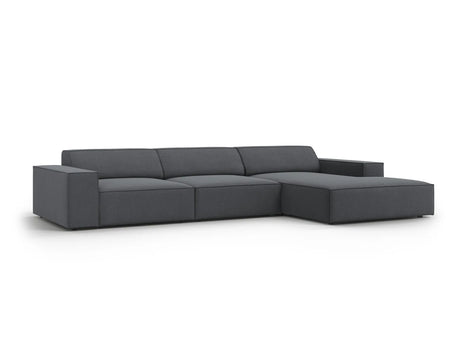 Jodie 4-Sitzer Ecksofa Rechts 284x166 cm aus Strukturierter Stoff (Meg367) in Dunkelgrau – Bild 3