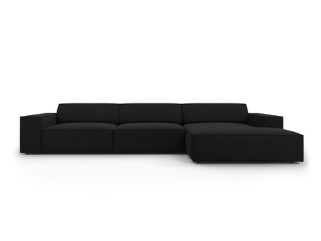 Jodie 4-Sitzer Ecksofa Rechts 284x166 cm aus Strukturierter Stoff (Meg368) in Schwarz – Bild 1