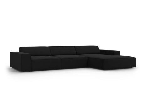 Jodie 4-Sitzer Ecksofa Rechts 284x166 cm aus Strukturierter Stoff (Meg368) in Schwarz – Bild 2