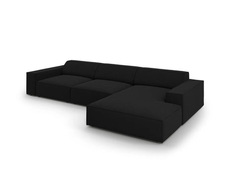 Jodie 4-Sitzer Ecksofa Rechts 284x166 cm aus Strukturierter Stoff (Meg368) in Schwarz – Bild 3