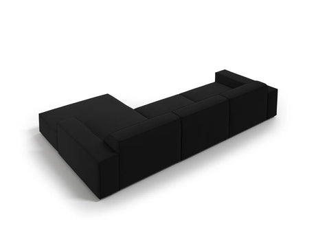 Jodie 4-Sitzer Ecksofa Rechts 284x166 cm aus Strukturierter Stoff (Meg368) in Schwarz – Bild 4